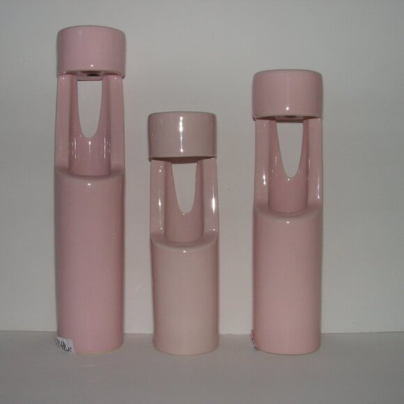 Mikasa Truck Bloom Set of 3 Vases Pink Ceramic - Picture 8 of 13